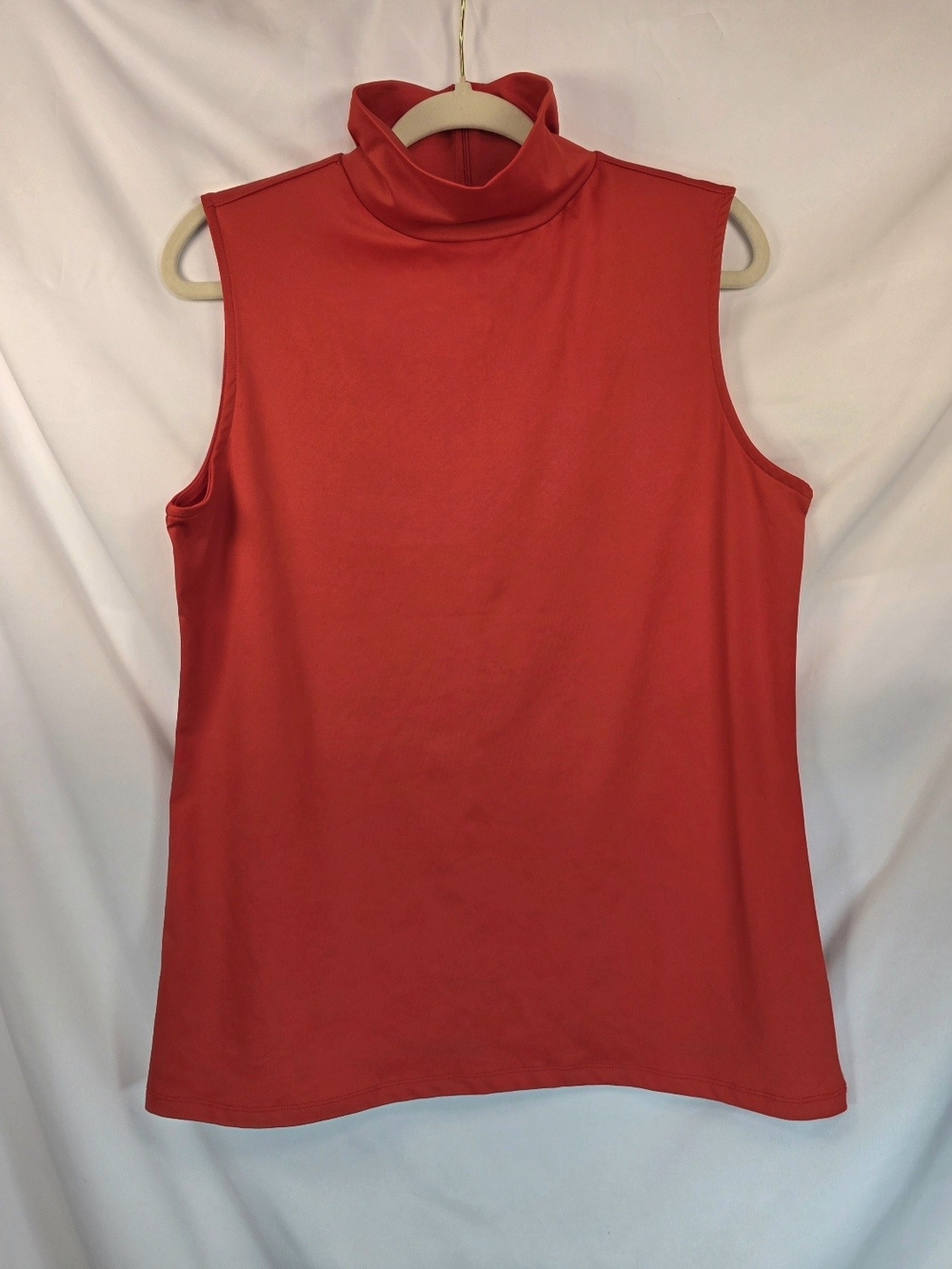 Halogen Women's Red Bodycon Casual Sleeveless Turtleneck Zip Back Top Size XL